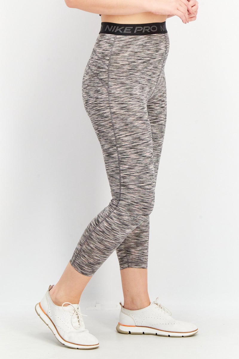 Nike Women Dry Fit Pull on Training Tights, Black/Grey Combo - Image 4